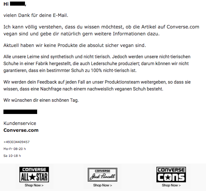 Converse vegane Schuhe Rückmeldung Converse vegane Schuhe Rückmeldung